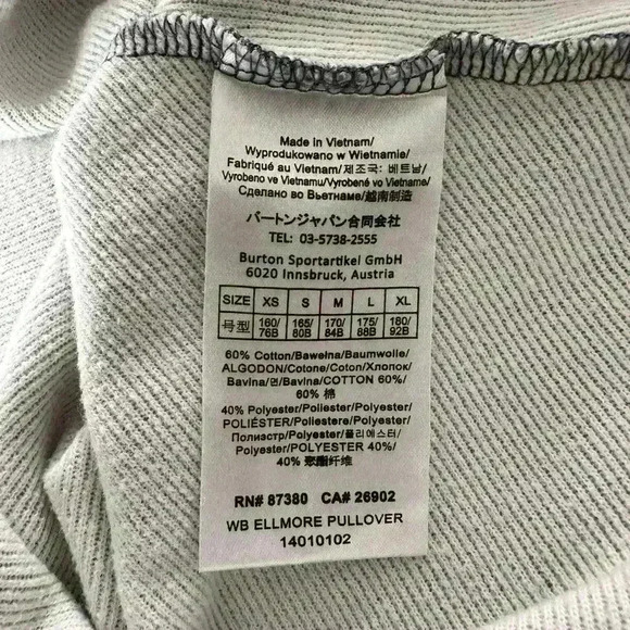 Burton Ellmore Heather Steel Blue Stripe Cowl Neck Pullover Size S - Picture 6 of 8